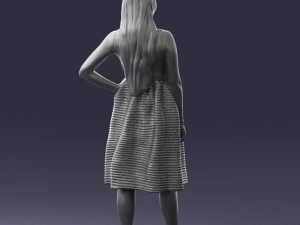 girl in crimson skirt 0466 3d print ready 3D Print Model