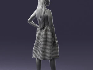 girl in crimson skirt 0466 3d print ready 3D Print Model