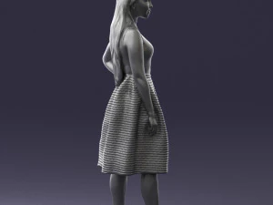 girl in crimson skirt 0466 3d print ready 3D Print Model