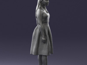 girl in crimson skirt 0466 3d print ready 3D 프린트 모델