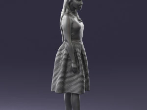 girl in crimson skirt 0466 3d print ready 3D Print Model