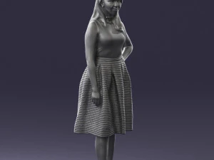 girl in crimson skirt 0466 3d print ready 3D Print Model