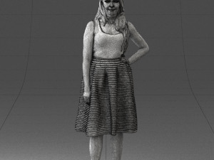 girl in crimson skirt 0466 3d print ready 3D 프린트 모델