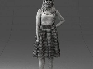 girl in crimson skirt 0466 3d print ready 3D Print Model