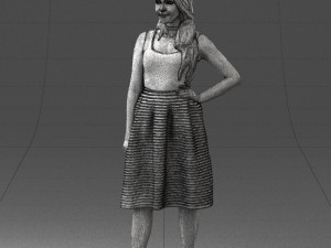 girl in crimson skirt 0466 3d print ready 3D 프린트 모델