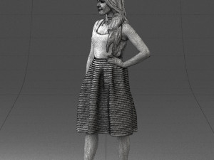 girl in crimson skirt 0466 3d print ready 3D 프린트 모델