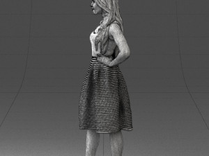 girl in crimson skirt 0466 3d print ready 3D 프린트 모델