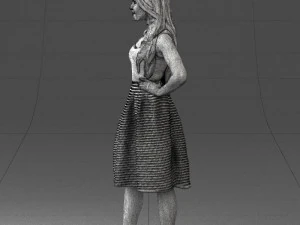 girl in crimson skirt 0466 3d print ready 3D Print Model