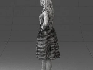 girl in crimson skirt 0466 3d print ready 3D Print Model