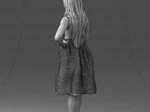 girl in crimson skirt 0466 3d print ready 3D Print Model