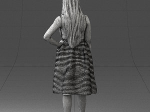 girl in crimson skirt 0466 3d print ready 3D 프린트 모델
