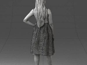 girl in crimson skirt 0466 3d print ready 3D Print Model