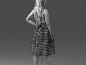girl in crimson skirt 0466 3d print ready 3D 프린트 모델