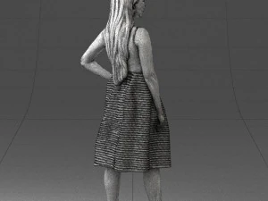 girl in crimson skirt 0466 3d print ready 3D Print Model
