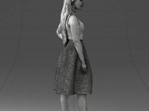 girl in crimson skirt 0466 3d print ready 3D Print Model