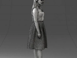 girl in crimson skirt 0466 3d print ready 3D Print Model