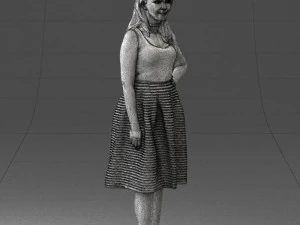 girl in crimson skirt 0466 3d print ready 3D Print Model