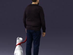 man with dog 0465 3D Model