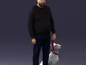 man with dog 0465 3D Model