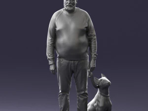 man with dog 0465 3D Model