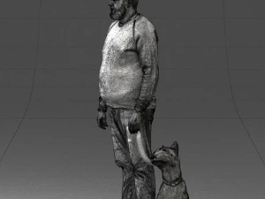 man with dog 0465 3D Model