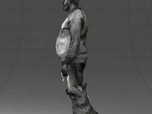 man with dog 0465 3D Model