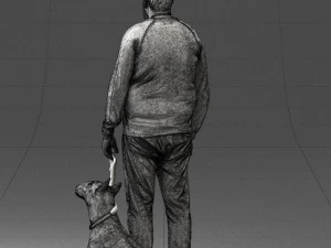 man with dog 0465 3D Model