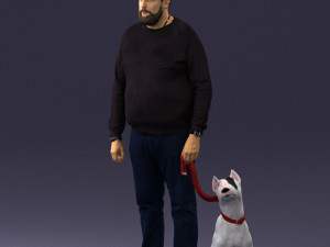 man with dog 0465 3d print ready 3D Print Model