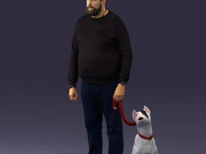 man with dog 0465 3d print ready 3D Print Model