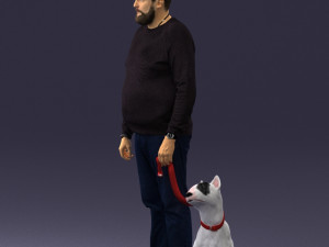 man with dog 0465 3d print ready 3D Print Model