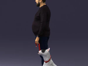 man with dog 0465 3d print ready 3D Print Model