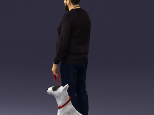 man with dog 0465 3d print ready 3D Print Model