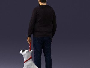 man with dog 0465 3d print ready 3D Print Model