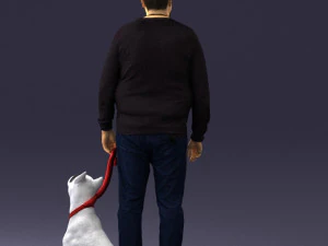 man with dog 0465 3d print ready 3D Print Model