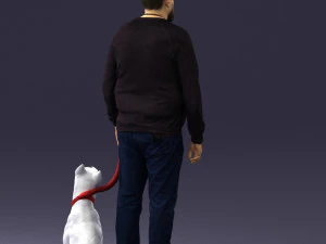 man with dog 0465 3d print ready 3D Print Model