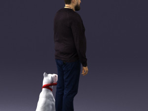 man with dog 0465 3d print ready 3D Print Model