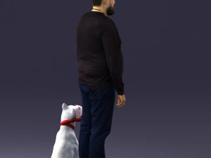 man with dog 0465 3d print ready 3D Print Model