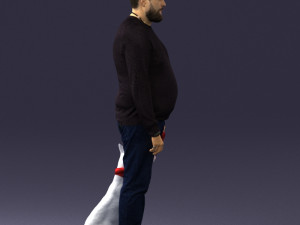 man with dog 0465 3d print ready 3D Print Model