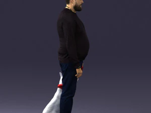 man with dog 0465 3d print ready 3D Print Model