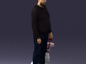 man with dog 0465 3d print ready 3D Print Model