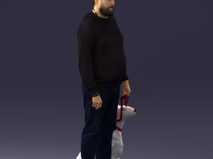 man with dog 0465 3d print ready 3D Print Model