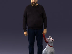 man with dog 0465 3d print ready 3D Print Model