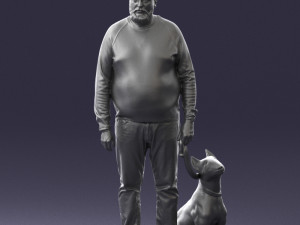 man with dog 0465 3d print ready 3D Print Model