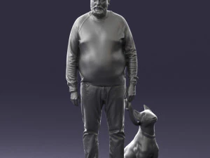 man with dog 0465 3d print ready 3D Print Model