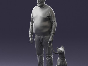 man with dog 0465 3d print ready 3D Print Model