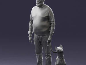 man with dog 0465 3d print ready 3D Print Model