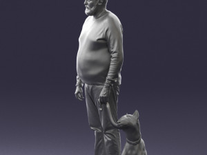 man with dog 0465 3d print ready 3D Print Model