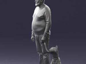 man with dog 0465 3d print ready 3D Print Model