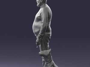 man with dog 0465 3d print ready 3D Print Model