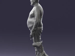 man with dog 0465 3d print ready 3D Print Model